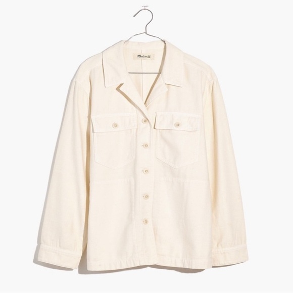 Madewell Women’s Drakefield Jacket in Ecru Size Medium NWT - Picture 2 of 12